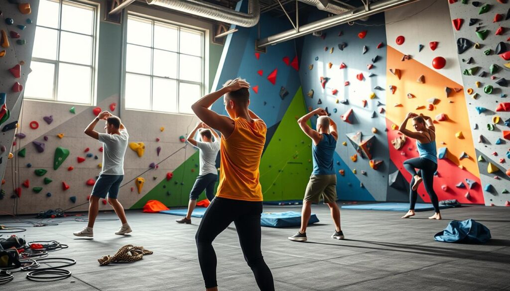 Aufwärmen vor dem Bouldern