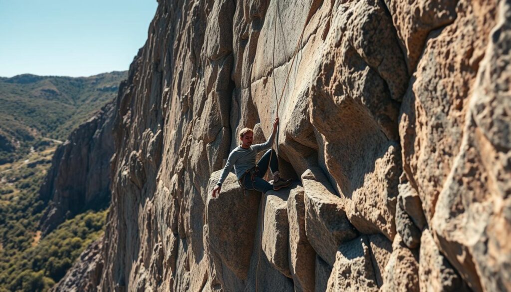 Balancieren und Stemmbewegungen beim Felsklettern Balancieren und Stemmbewegungen beim Felsklettern