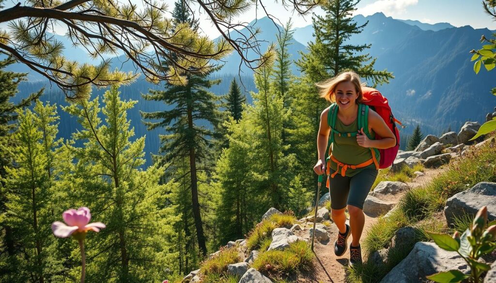 Bergsteigender Wanderer