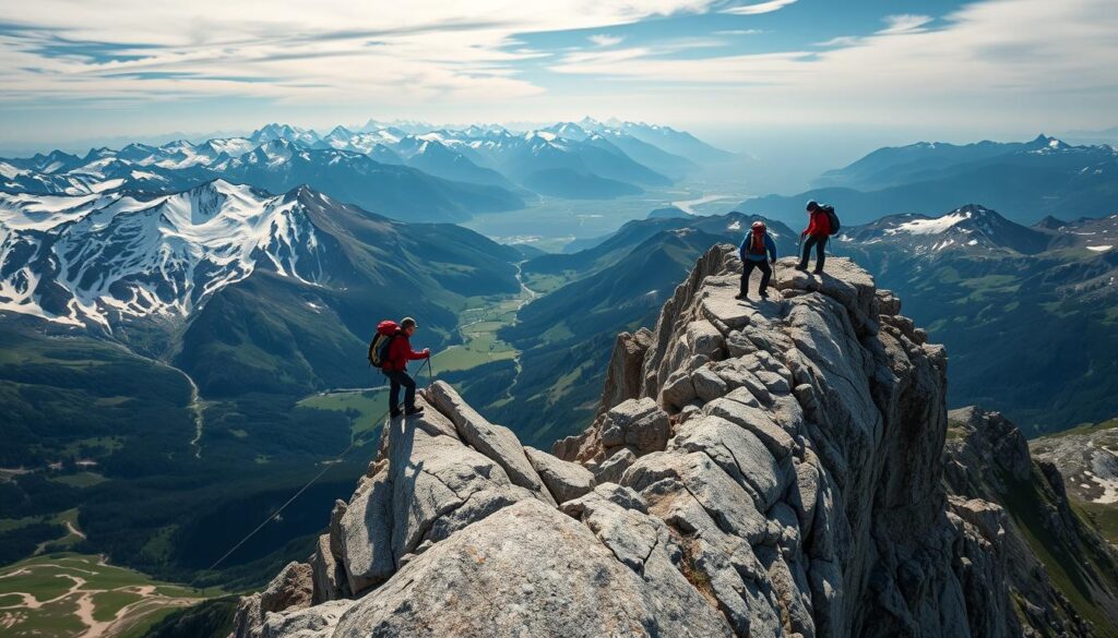Klettertour in den Alpen