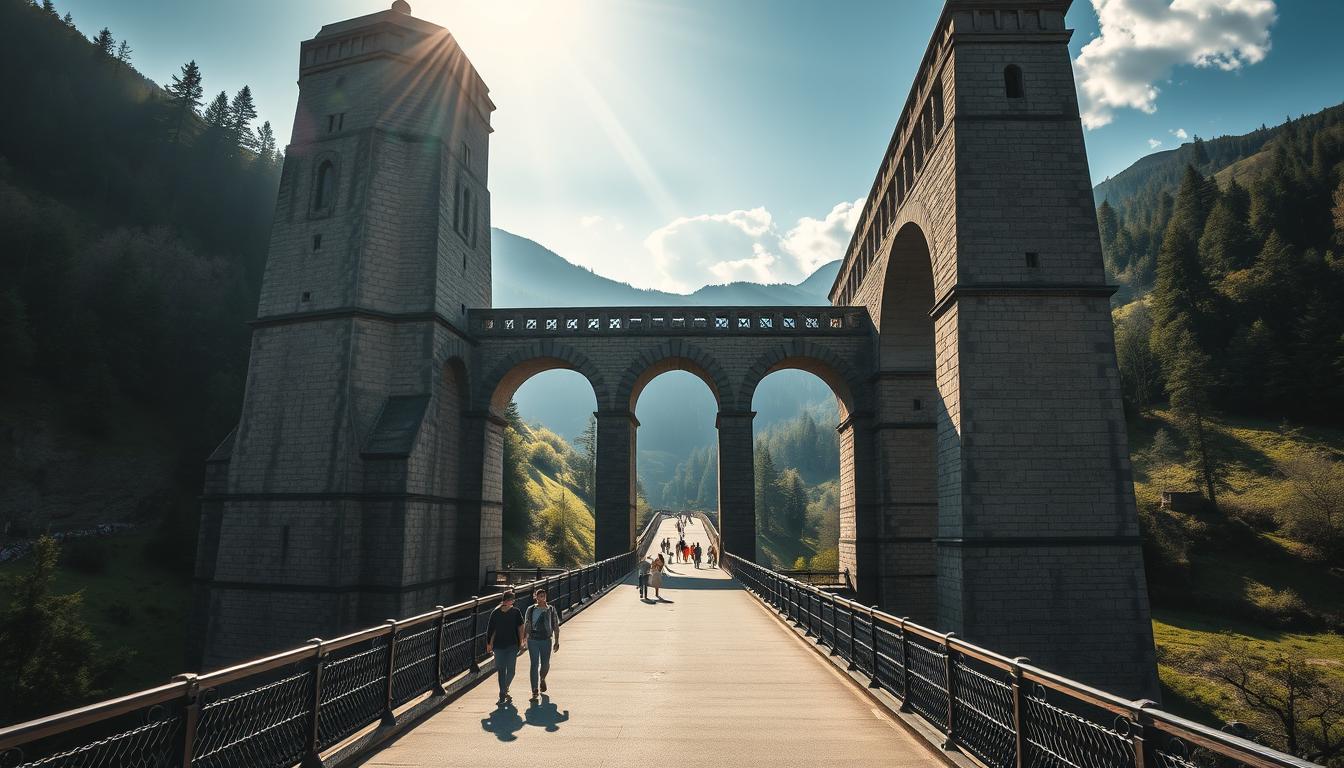 Göltzschtalbrücke zu Fuß überqueren
