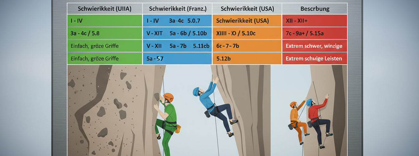 Klettergrade Tabelle