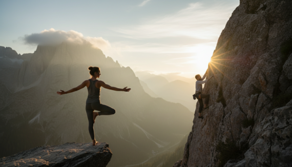Klettern und Yoga